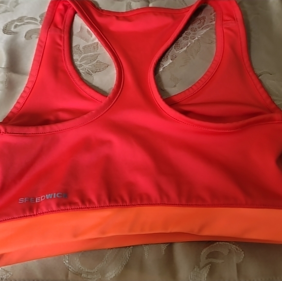 Reebok Speedwick Petite Orange Racerback Sports Bra Vest Top Size XS - Picture 2 of 8